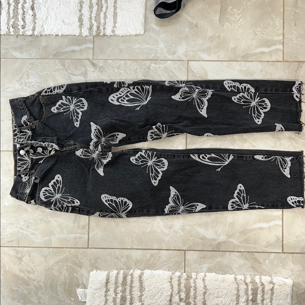 PacSun Black Denim with White Pattern